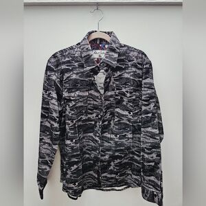 Robert Graham LACOMBE Camouflage Corduroy Large Shirt Jacket NWOT